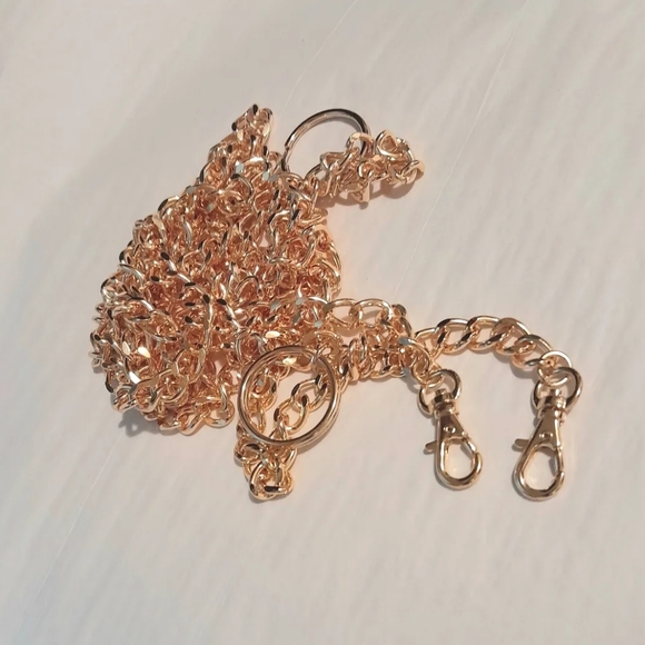 2 Long Metal Keychain Latch Orange Gold Color Wallet Chains - Picture 4 of 5